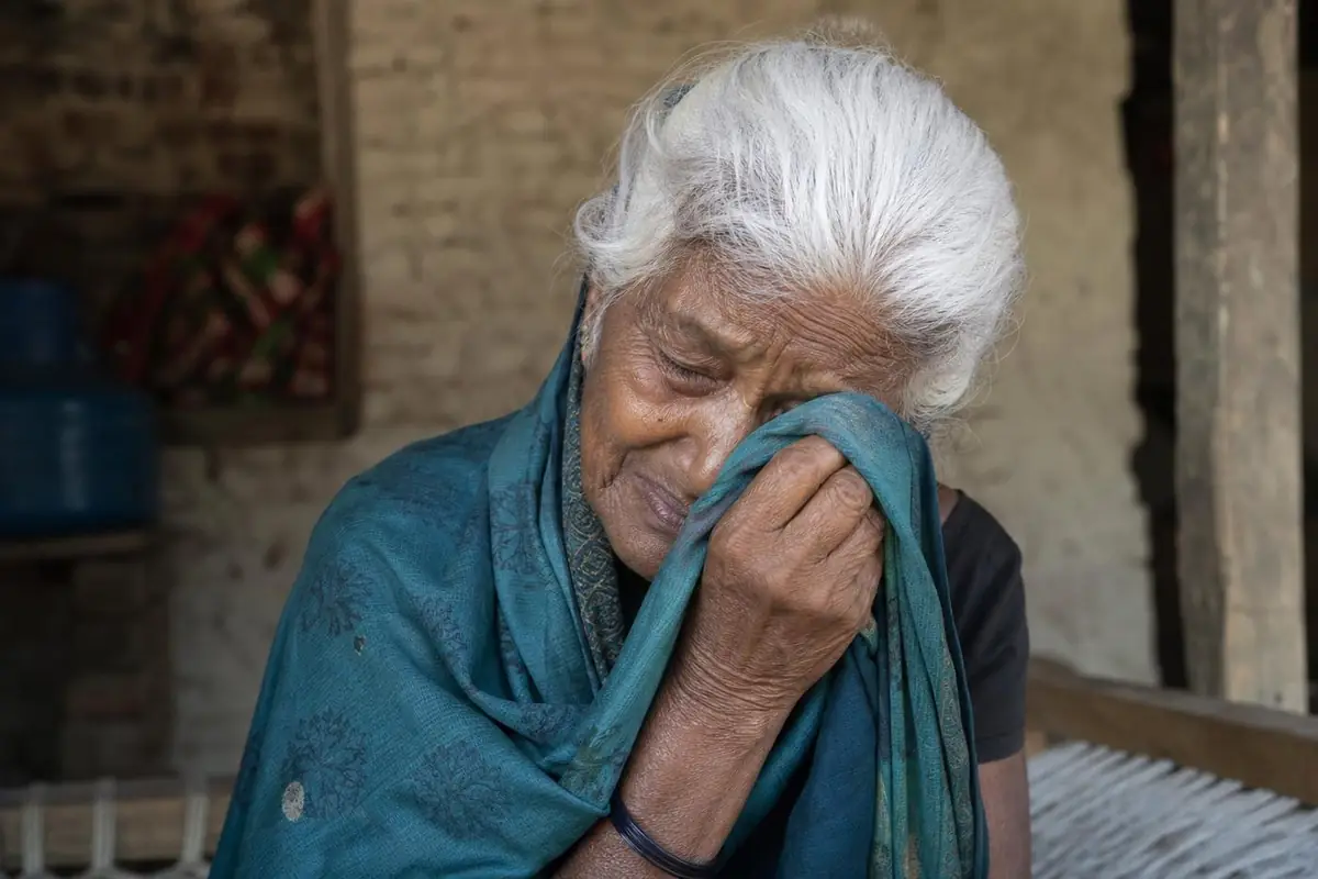 She wiped her eyes with the only cloth she had left