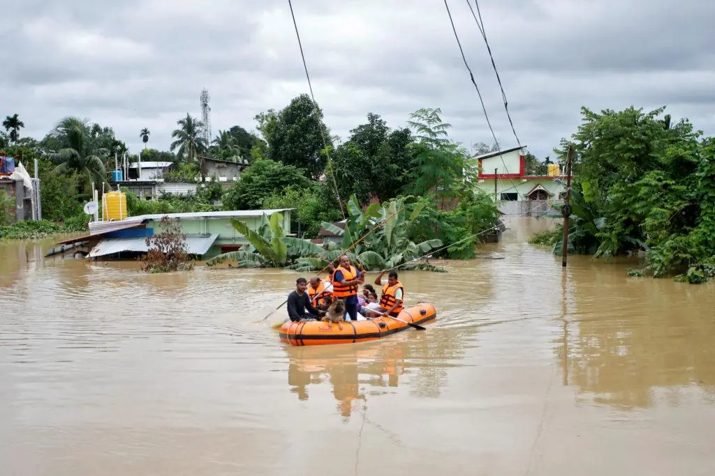 When the road is gone, a small boat is the only way home