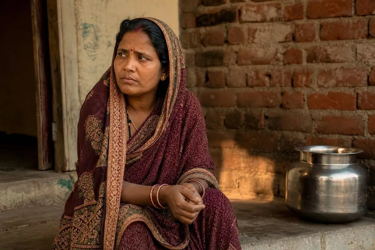 A woman waiting for one kind decision